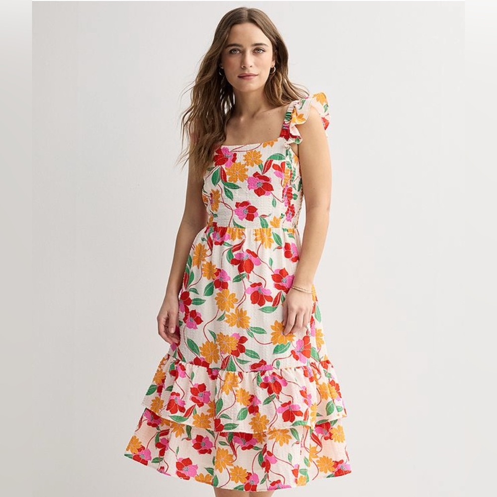 NEW…Draper James Floral Flutter Sleeve Midi Dress - Picture 2 of 6